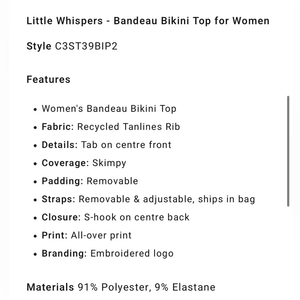 Billabong Lil Whispers Green Floral Bikini Top - Picture 8 of 8